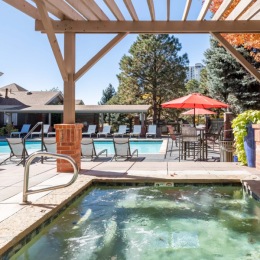 Dive into summer days Dive into summer days with our resort-inspired pool and soothing hot tub.